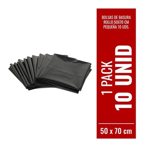 comprar Bolsas De Basura Pequeña 50x70 Cm 10 Uds. Negro