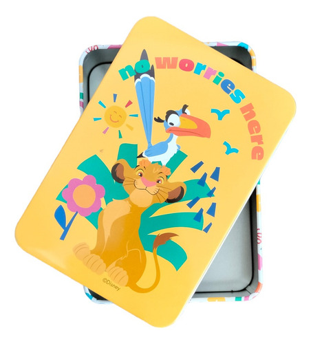 Caja Dulcero Metal Rey Leon Disney 16 Cm X 12 Cm