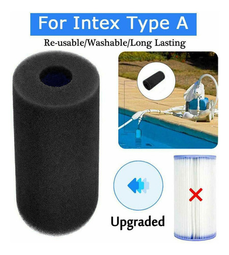 Bomba De Filtros De Piscina Lavable Para Intex Type H Black