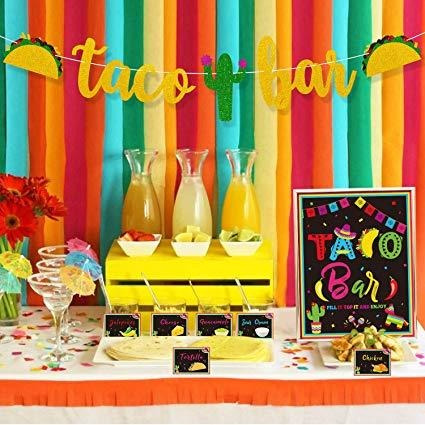 Taco Bar Decoración Kit - Banner Sesión Tiendas De Campaña P