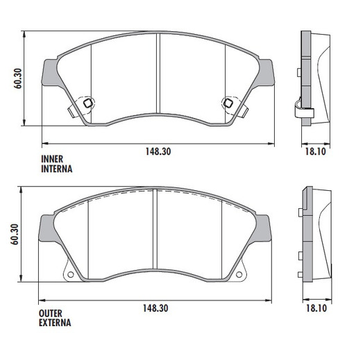 Pastillas De Freno (x4) Delanteras P/ Chevrolet Tracker