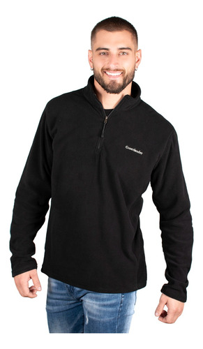 Sudadera Hombre Greenlander Fce7594 Fleece Liso Medio Cierre