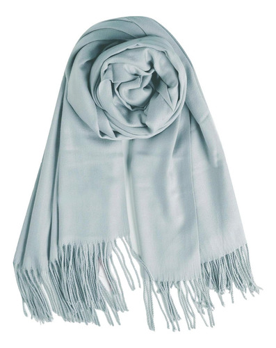 Qbsm Mujer Plata Gris Invierno Pashmina Bufanda, Plata Forma