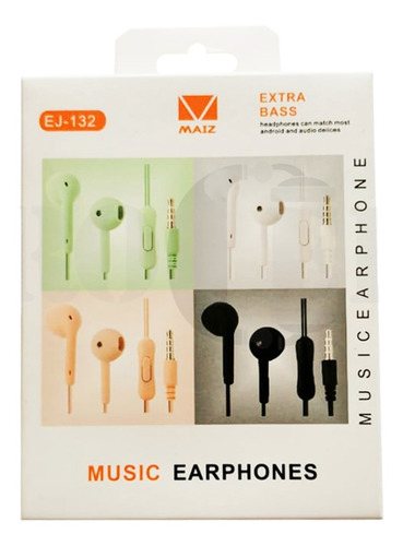 Audifonos Manos Libres Music Earphones Extra Bass Maíz 