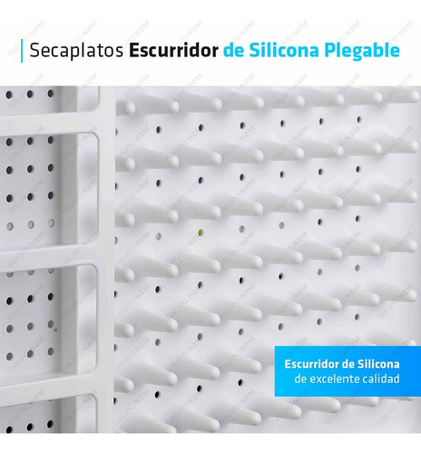 Imagen 4 de 10 de Secaplatos Escurridor Silicona Plegable Vajilla Cocina