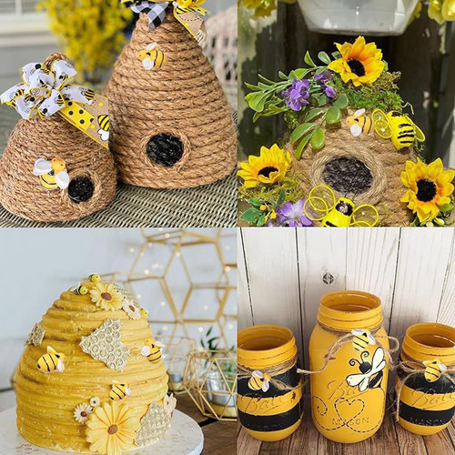 Abeja En Miniatura, 40 Unidades, Pequeñas Decoraciones De Re