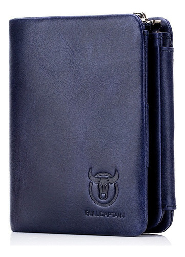 Bullcaptain Cartera Trifold Piel Genuina Monedero Hombre