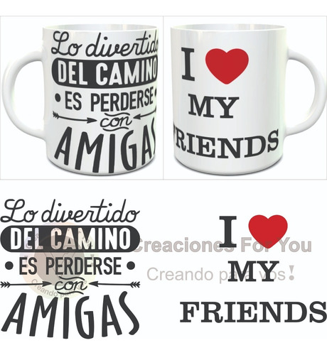 Tazas Dia Del Amigo Amiga Ceramica Importada Personalizadas