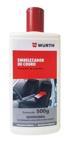 Hidratante E Limpa Couro Embelezador Wurth 500 Ml