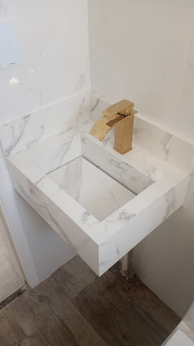 Bancada Lavatório Pia Porcelanato Branco 60×40 Lê Descrição
