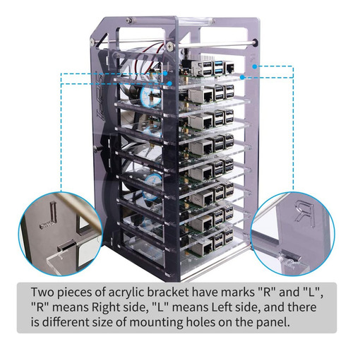 Geeekpi Raspberry Pi Cluster Case, Raspberry Pi Rack Case...