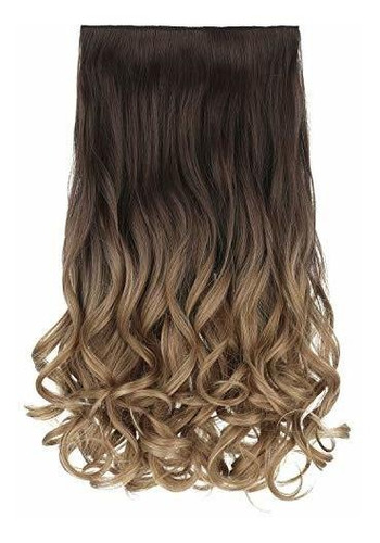 Reecho 20  1 Paquete 3-4 Ombre Full Head Curly Wave Clips En