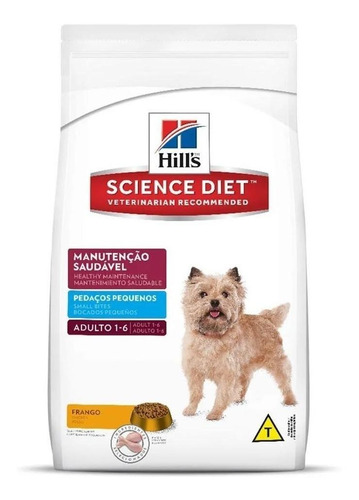 Alimento Hill's Science Diet Manutenção Saudável para cão adulto de raça pequena sabor frango em sacola de 15kg