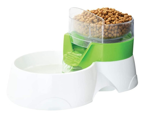 Plato Tazón Doble Para Perro O Gato Fuente Automática 1.5 L Color Blanco