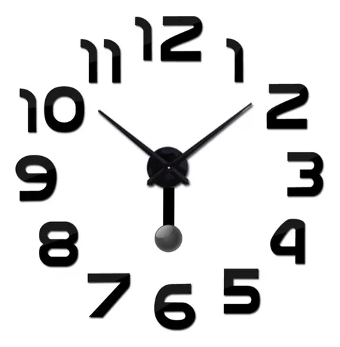 Reloj De Pared 3d 100 X 100 Grande Con Péndulo