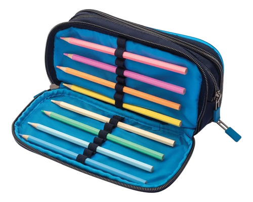Estojo Escolar Imaginarium Estojo Divisórias Com Led Gamer Azul - Imaginarium Cor Azul Lisa