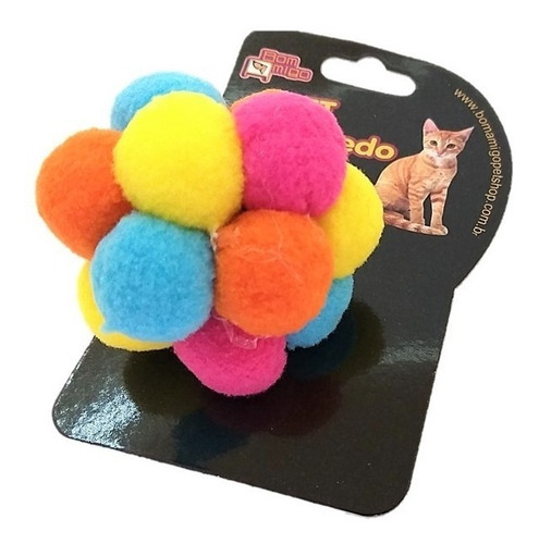 Imagem 1 de 9 de Bola Brinquedo Para Gato Colorido E Macio Cat Bolinha 