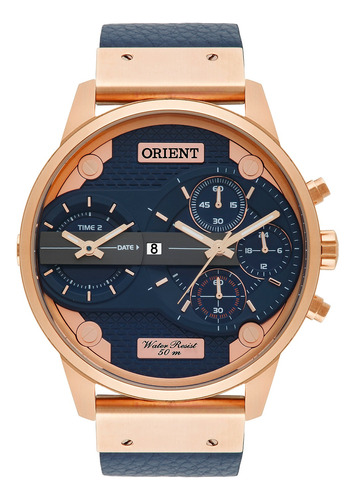 Relógio Orient Masculino Azul Rose 4,7cm Cronógrafo