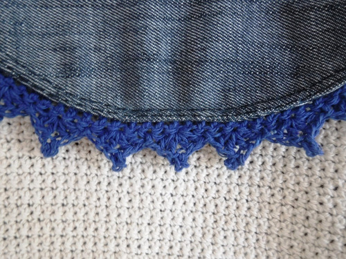 Cartera De Jean Tipo Bandolera Con Aplicación Tejida