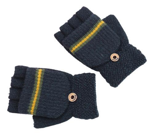 Guantes Grandes De Invierno Tejidos Con Medio Dedo, Guantes