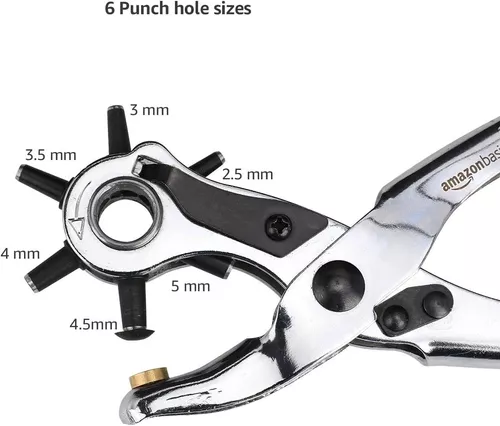 Uso del alicate sacabocados para hacer agujeros en un cinturón