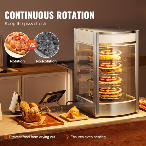 Vitrina Caliente Exhibidor De Pizza 14'' Giratorio Msi