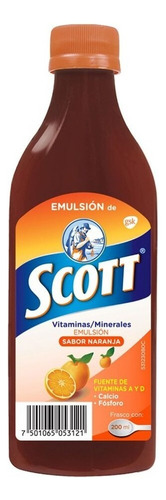 Emulsion De Scott Multivitamínico Aceite Sabor Naranja De 200ml Naranja
