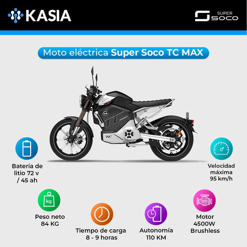 Moto Electrica Super Soco Tc Max Bateria Samsung Kasia