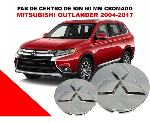 Par De  Centros De Rin Mitsubishi Outlander 2004-2017 60 Mm