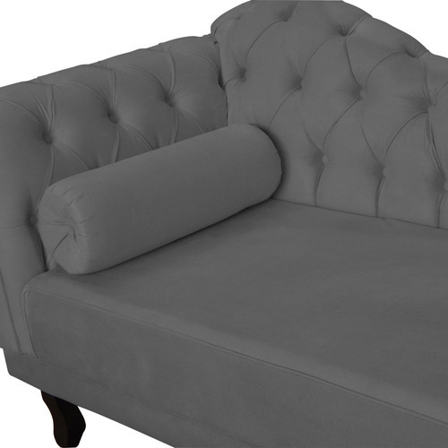 Recamier Larissa para habitación, dormitorio, recepción u oficina, color gris oscuro
