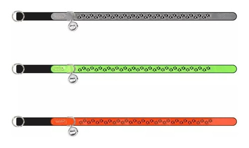 Imagen 3 de 6 de Collar Para Gato/perro Reflectante Diseño Patitas Ajustable