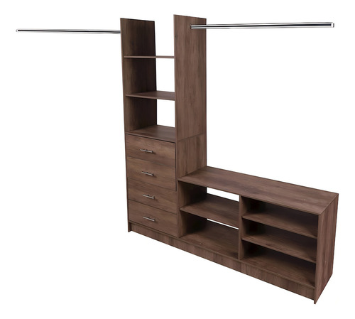 Closet Horizontal 4 Cajones Pueblo 240cm Color Café