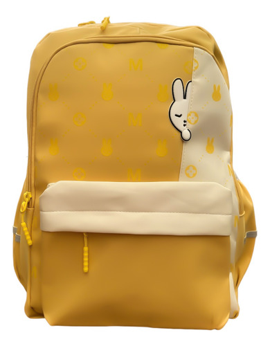 Mochila Escolar Kawaii Coreano Conejo Conejito Moda Aesthetic Amarilla