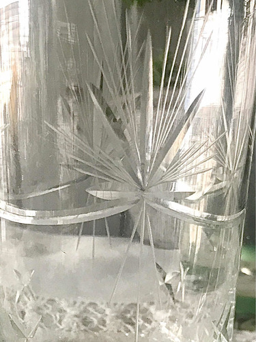 Antiguos 3 Vasos Grandes De Cristal Tallado