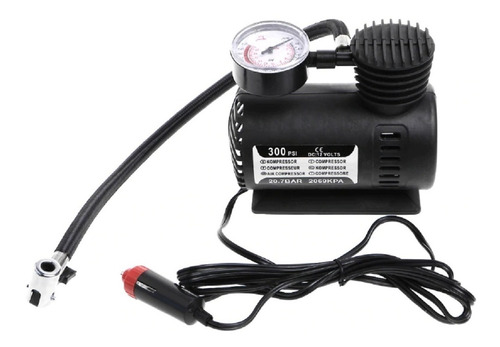 Imagem 1 de 10 de Mini Compressor De Ar 300 Automotivo Pneu Moto Bike Bola Etc