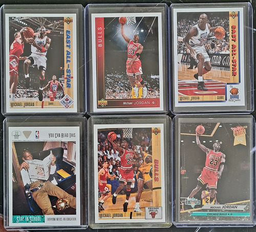 Lote 6 Tarjetas De Michael Jordan Nba 90s. Basketball Upper 
