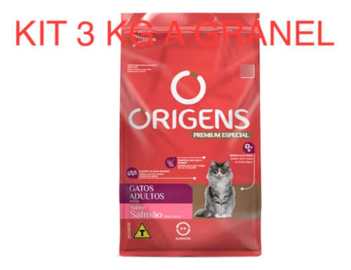 Kit 3 Kg Ração A Granel Origens Premium Especial Salmão Adul