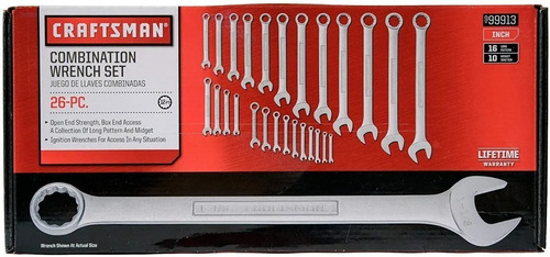 Imagen 1 de 1 de Juego De Llaves Combinadas 26 Pzas Craftsman Mod. 99913
