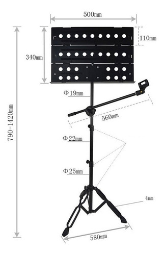 New Atril Plegable For Partituras, Profesional, Trípode