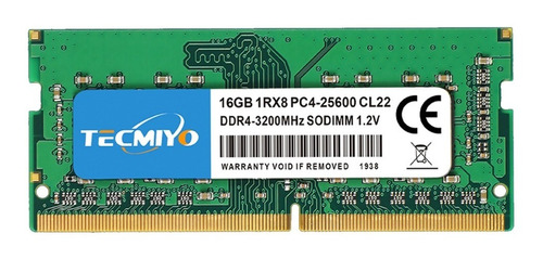 Memoria RAM Tecmiyo gamer color verde  16GB 1x16GB Tecmiyo PC4-25600S