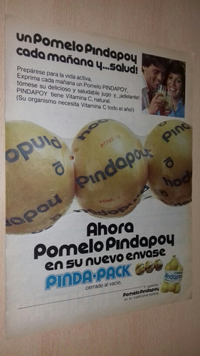 P484 Clipping Publicidad Jugos Pindapoy Año 1978