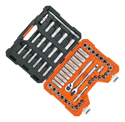 Juego De 56 Herramientas Cuadro 1/2 Std Y Mm, Truper 102261