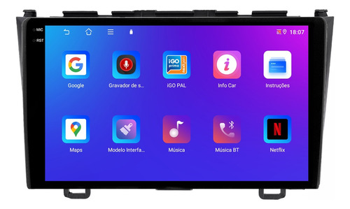 Central Multimidia Crv 05/11 9p Carplay 4gb 64gb Android 14