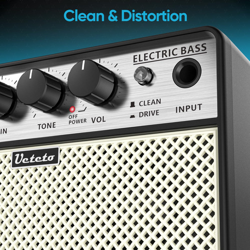 Mini Amplificador De Bajo 10 W Portátil Recargable Limpio