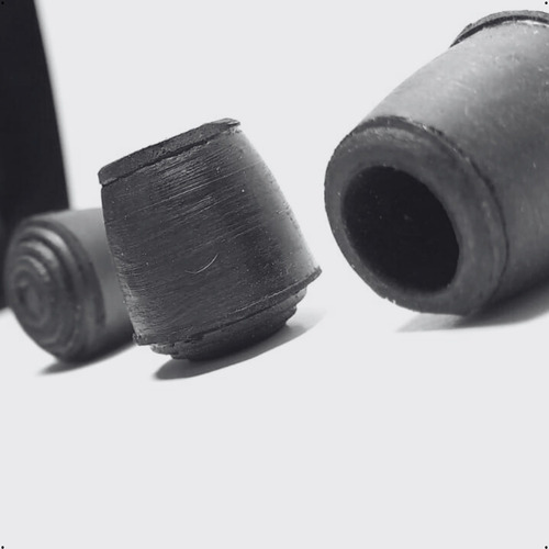 Regatón Barril 1/2 Pulgada Hule (100 Piezas) Negro