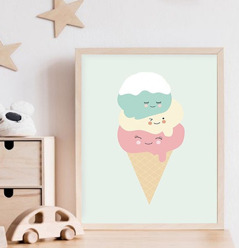 Lámina Imprimible Nórdicos 20x30   Helado Ice Cream