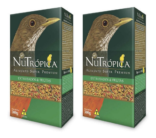 Kit 2 Unidades Ração Para Sabiá/pássaro Preto 300g Nutrópica