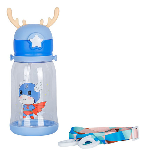 Botella De Agua/jugo Antiderrame Infantil Con Pitillo Termo