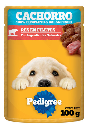 24 Sobres Pedigree Para Cachorros De Res En Filetes 100g C/u