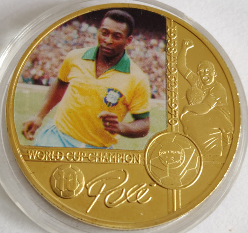 Moneda Medalla Conmemorativa Rey Pele, En Cápsula, (5)